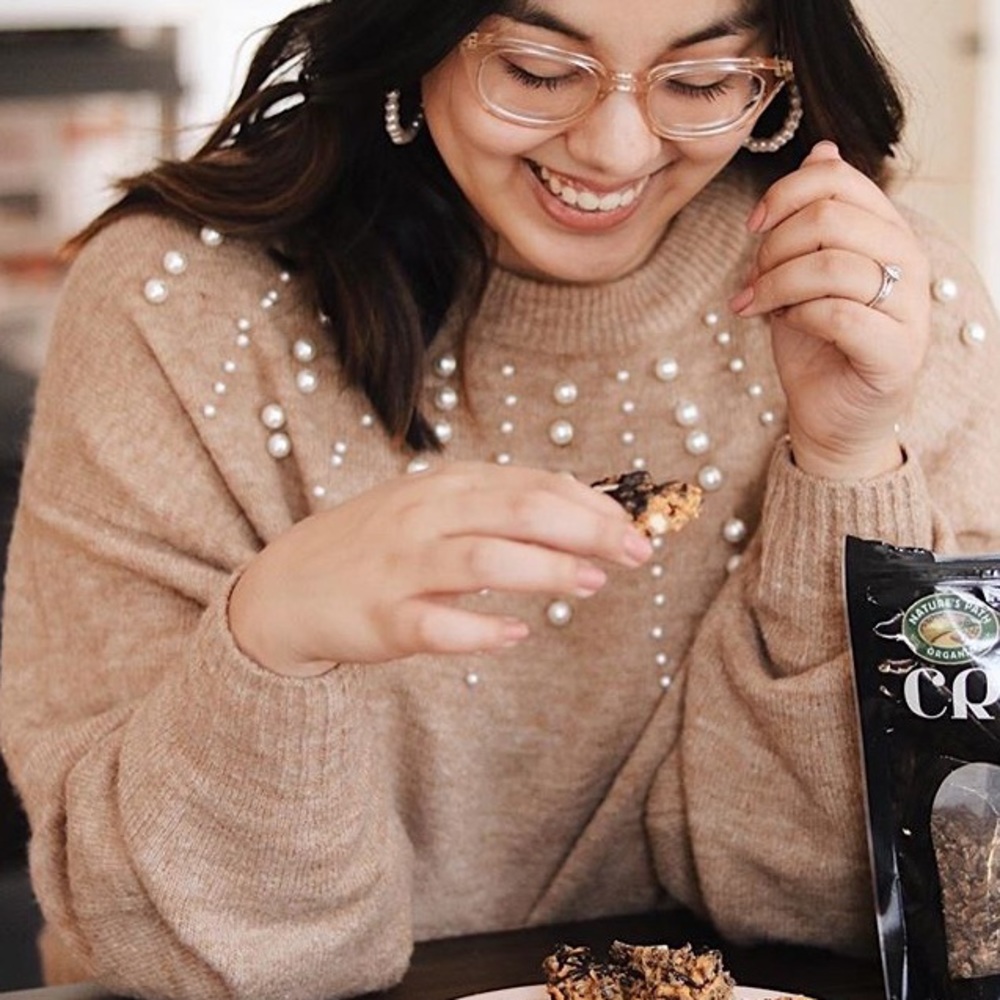 Camel brown H&M pearl sweater
